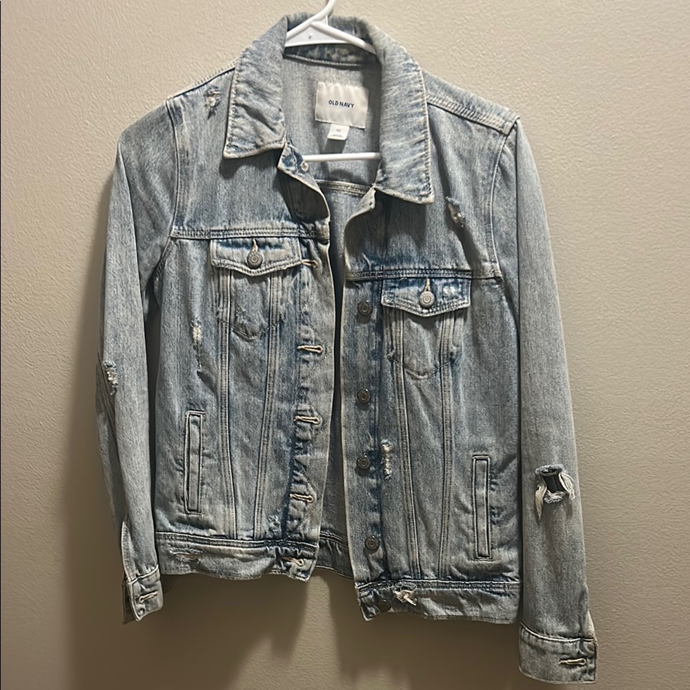 Old Navy Light Blue Distressed Jean Jacket